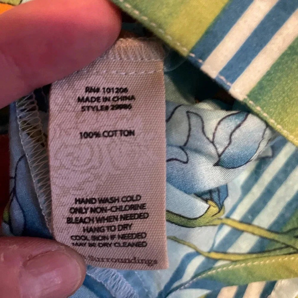 Soft Surroundings Colorful Floral Print Tunic Top Size Small 100% Cotton Coverup - Picture 6 of 6